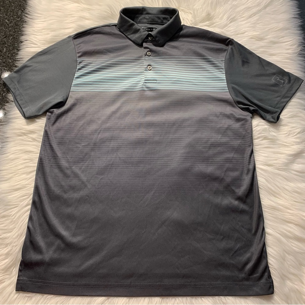 PGA TOUR APPAREL Ombre Fade Chest Print Short Sleeve Golf Polo Shirt - Picture 3 of 14